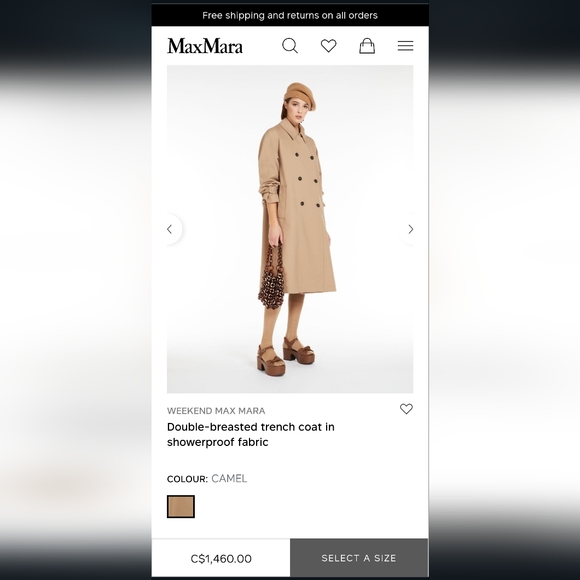 NWOT Maxmara weekend Double-breasted trench coat in showerproof fabric - Picture 2 of 8